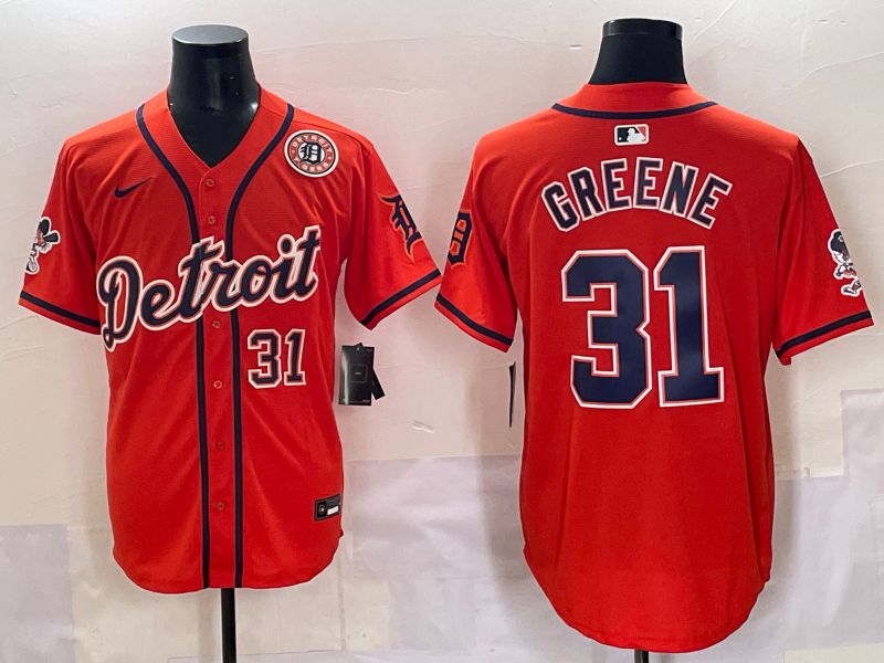 Men 2025 Detroit Tigers #31 Greene Orange Nike MLB Jersey style 7184->chicago cubs->MLB Jersey